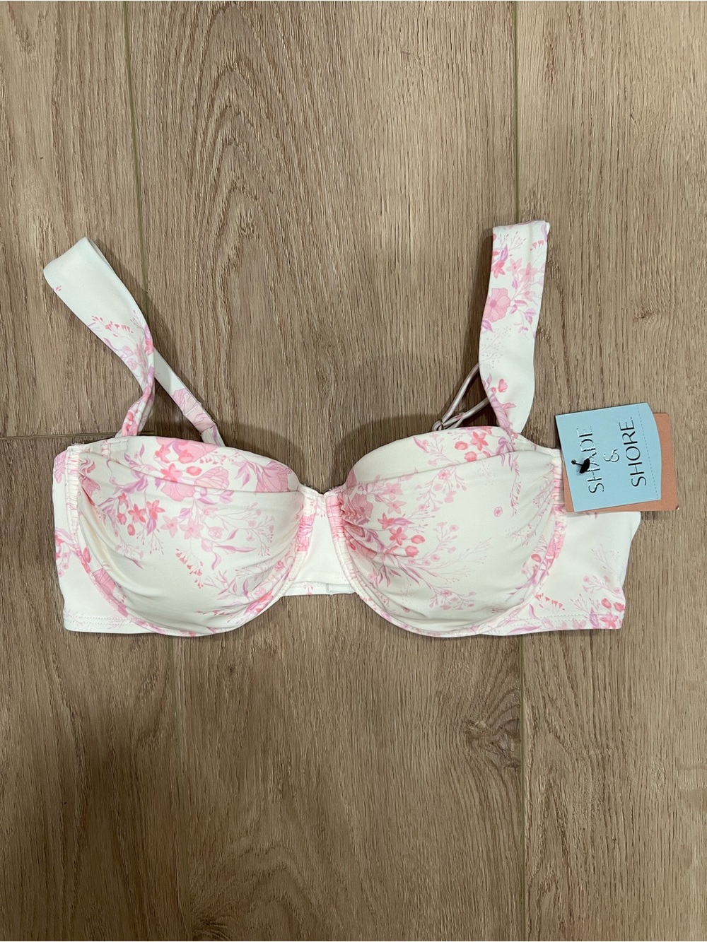 Shade & Shore Pink Floral Print 34D